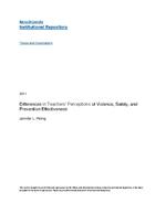 Differences in teachers' perceptions of violence, safety, and prevention effectiveness